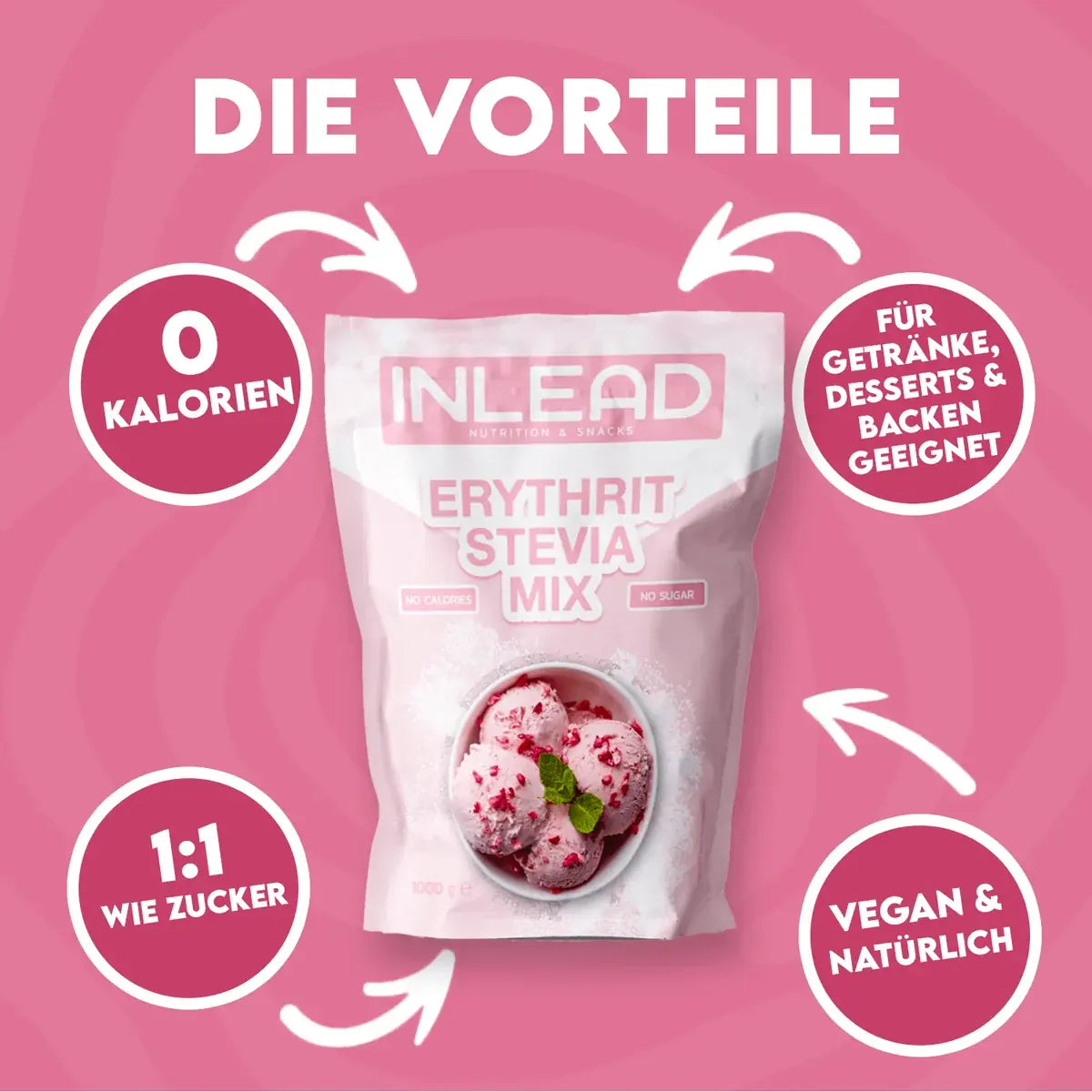 INLEAD Erythrit Stevia Mix 1000 g