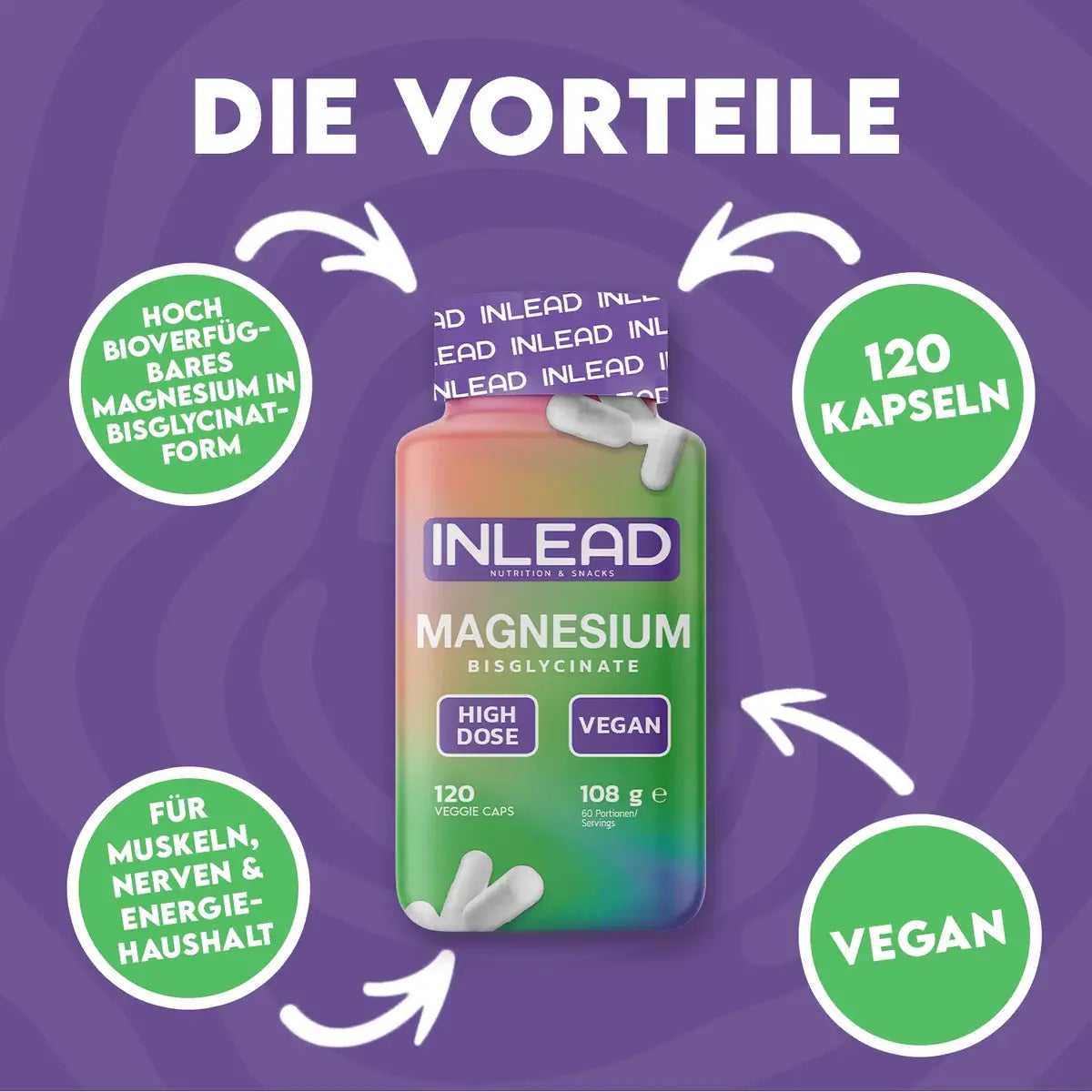 INLEAD Magnesium Bisglycinate 120 Kapseln