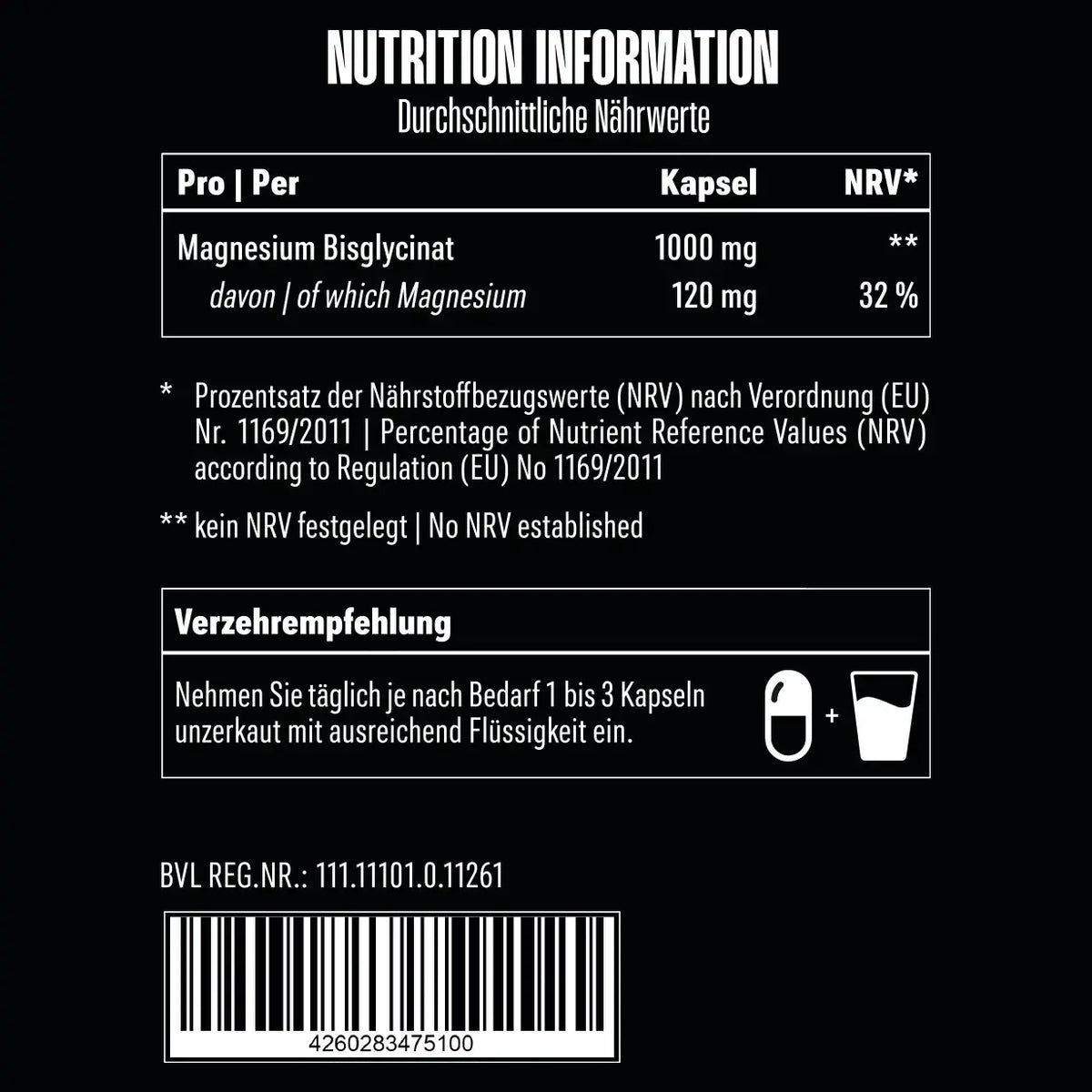 Big Zone Magnesium Bisglycinat 240 Kapseln