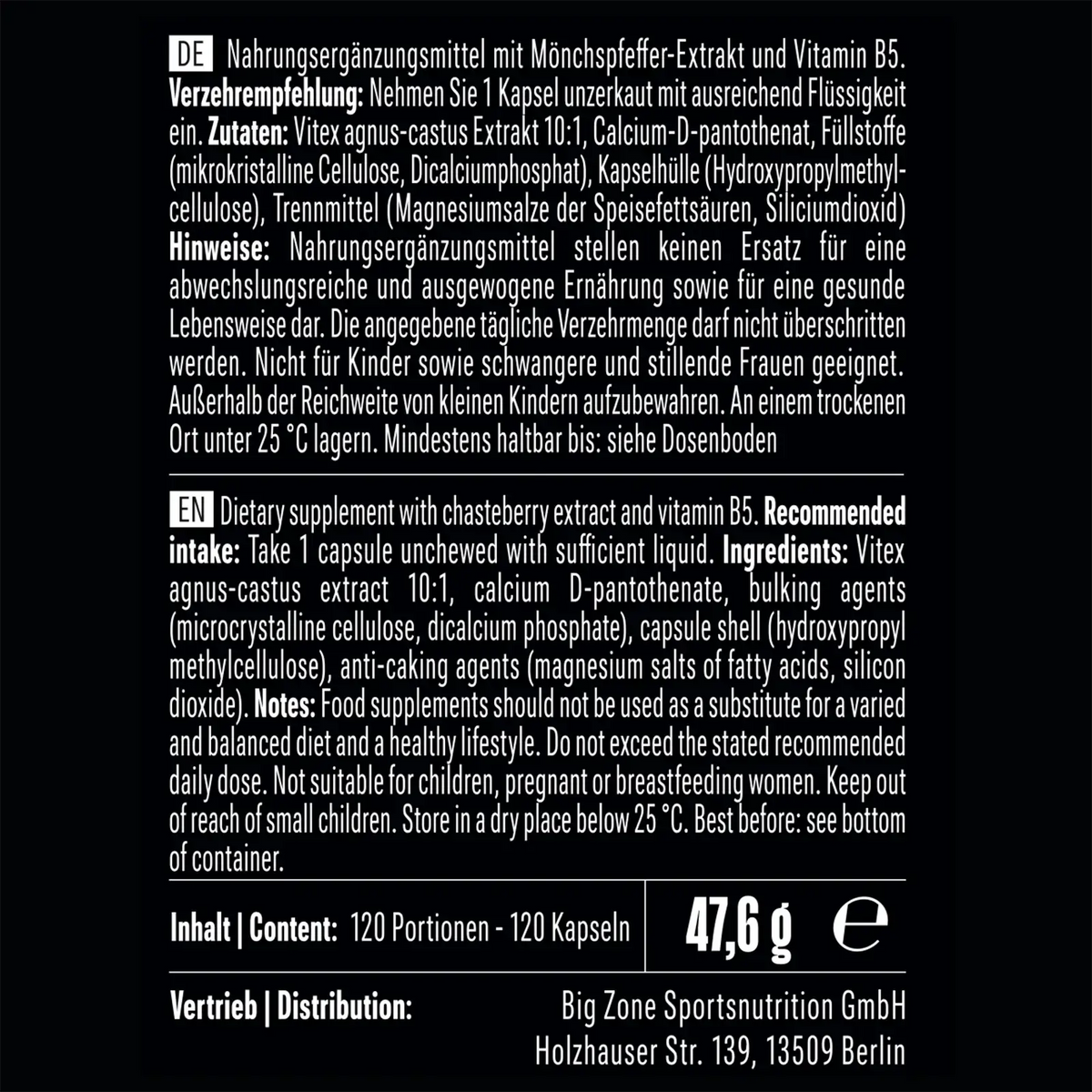 Big Zone Mönchspfeffer 120 Kapseln