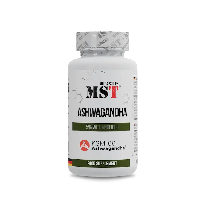 MST Ashwagandha KSM-66 Dose mit 60 Kapseln, 5 % Withanolide