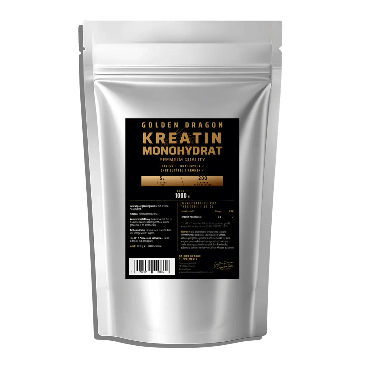 Golden Dragon Kreatin Monohydrat Pulver 1000 g